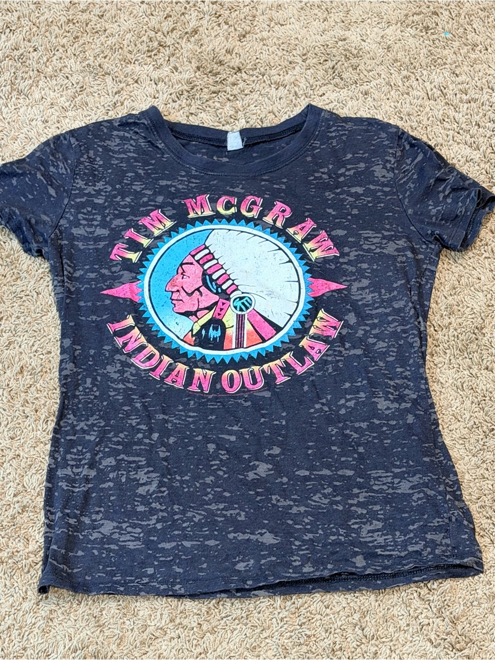 VINTAGE TIM MCGRAW INDIAN OUTLAW 1994 Shirt Classic Black Unisex Small